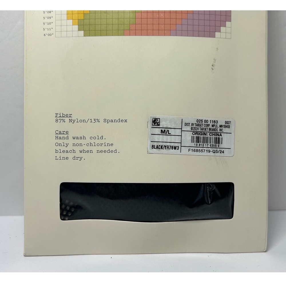 A New‎ Day Fashion Tights Black Fishnet Pattern Size M/L Brand New - Picture 6 of 9